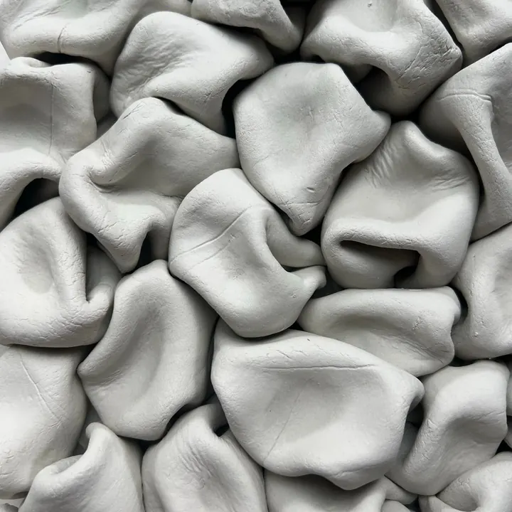 Arcilla blanca modelada