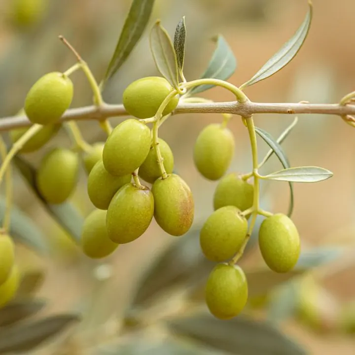 Rama de olivo con aceitunas