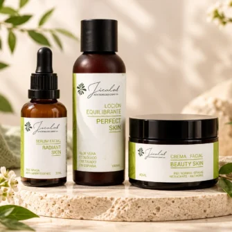 Pack JICALAB antiacné e imperfecciones con loción Perfect Skin, sérum Radiant Skin y crema Beauty Skin.