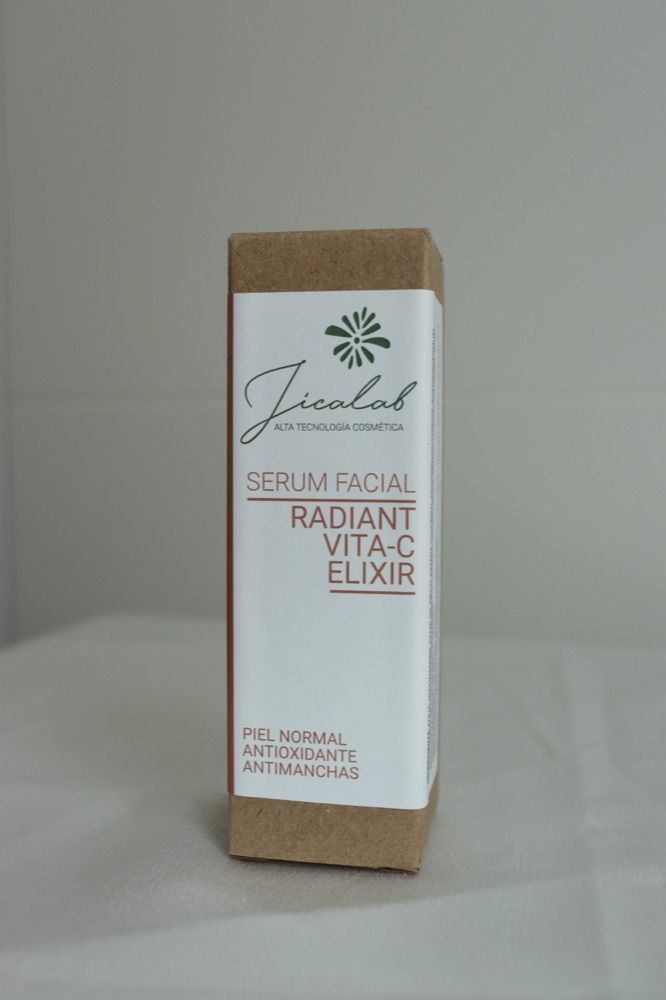 Estuche del sérum iluminador Radiant Vita-C Elixir de JICALAB
