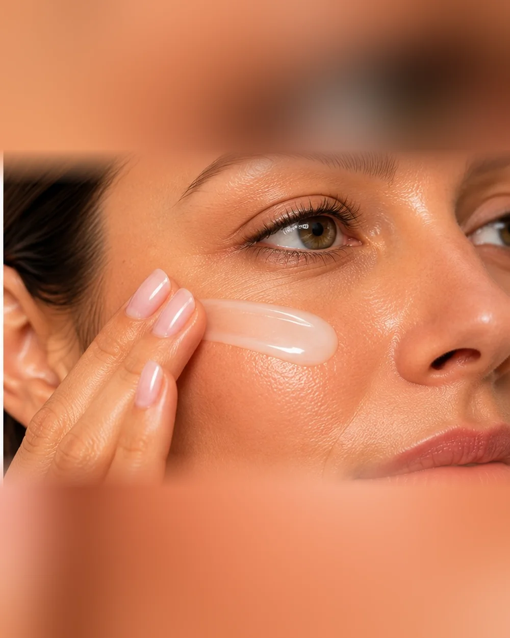 Aplicación de crema de noche con retinol Retinol Calm Renew de JICALAB sobre la piel del rostro