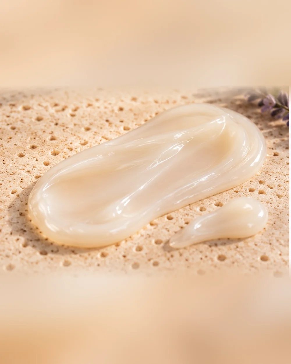 Textura de crema de noche con retinol Retinol Calm Renew de JICALAB en primer plano